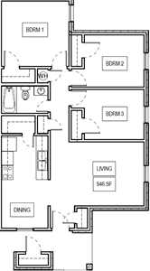 3 Bedroom / 1 Bath
